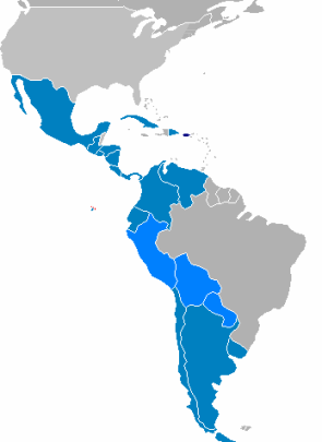 Map of Latin American Spanish