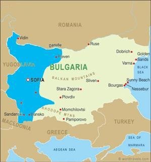 Bulgarian map of Eastern and Western dialect speaking areas