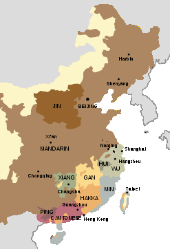Chinese dialect speaking areas