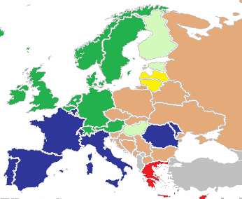 Map of European language groups